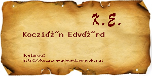 Koczián Edvárd névjegykártya